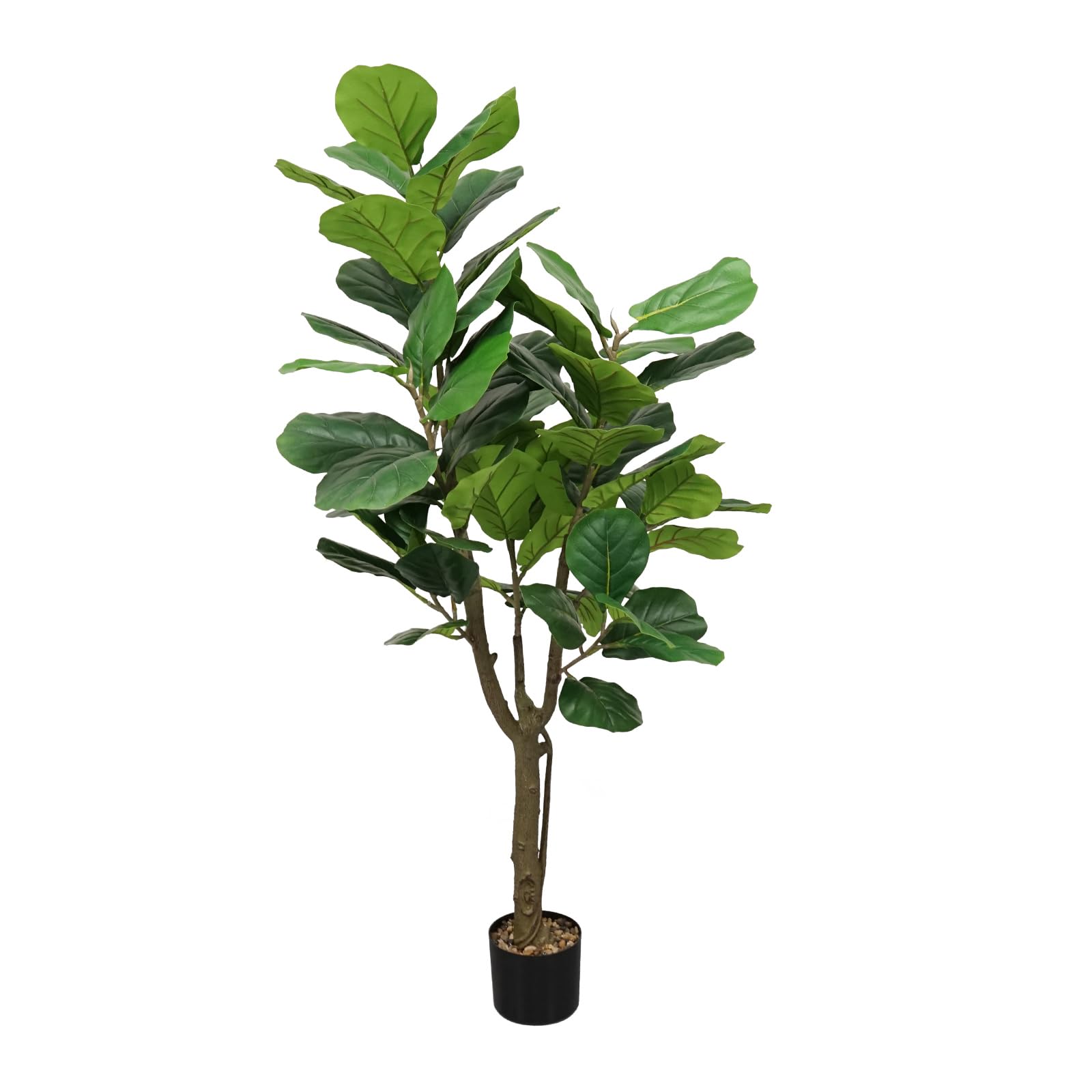 Photo 1 of *MISSING ALL TOP PIECES, SEE PHOTOS* ayoodfo Artificial Fiddle Leaf Fig Tree Fake Tree in Pot, 5FT Faux Ficus Lyrata with 60 Leaves Indoor Fake Fig Tree Artificial Plant for Living Room House Office Home Decor Housewarming Gift 5 FT