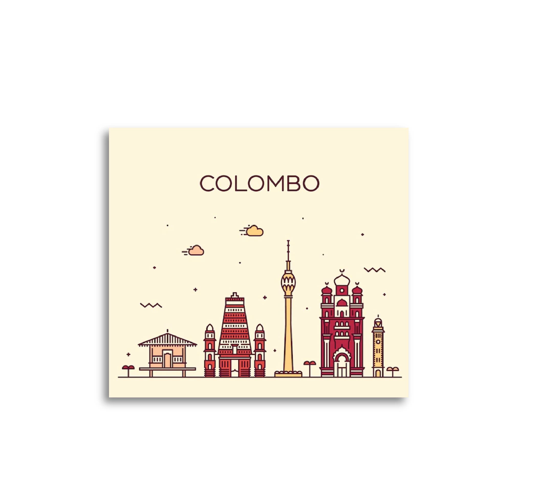 Colombo Fridge Magnets Souvenir/Gift/Fridge Refrigerator/Home/Kitchen/Multicolor Printed Wooden Fridge Magnets (3.6 x 4 Inch) Pack of 1