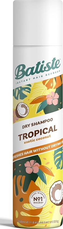 Dry Shampoo Tropical, Coconut & Floral Fragrance, No Rinse Spray 350ml (11.8 oz.) - 2 Pack