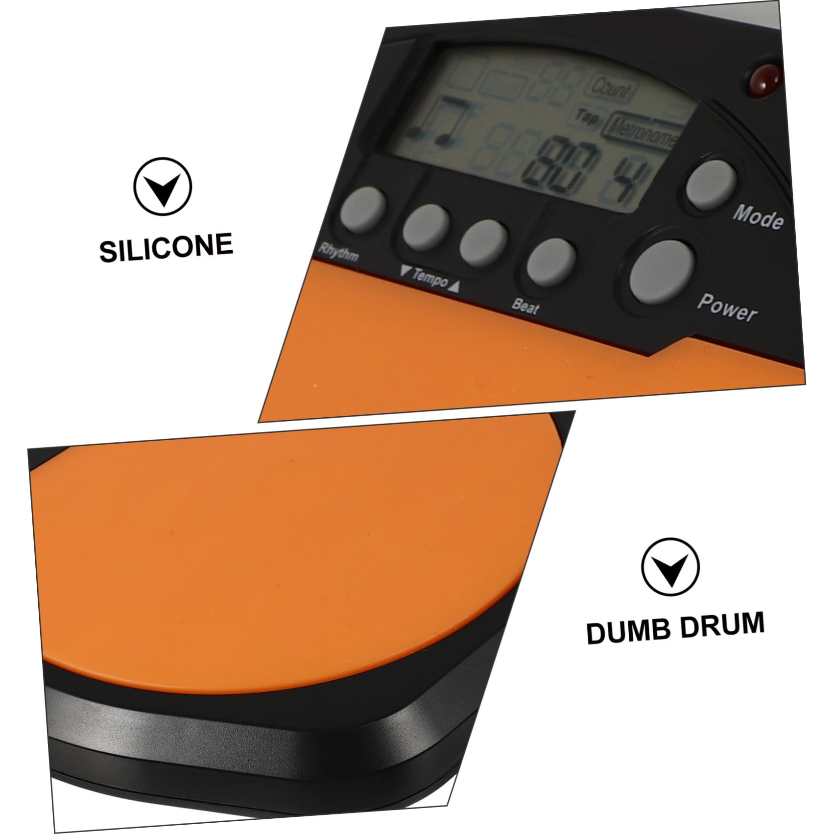FRCOLOR Pad per Esercizi Batteria Elettronica da 8 Pollici Arancione Riduzione del Volume in Silicone e Abs Flessibile per Allenamento Ritmico