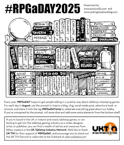 Page de couverture de RPGaDAY2025 Prompts 1 to 10 Recap (E296)