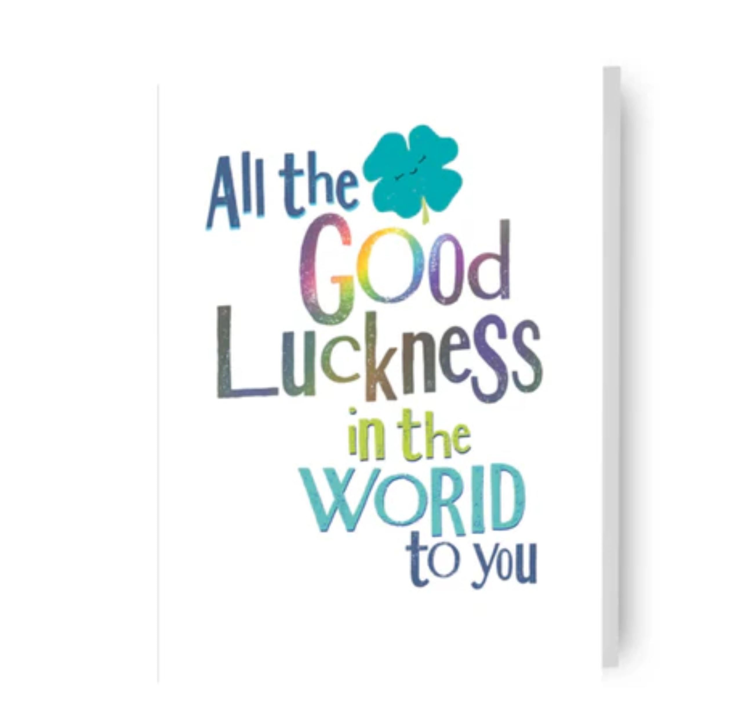 Brightside OCCASION GOOD LUCK CARD 'ALL THE GOODLUCKNESS IN THE WORLD TO YOU' NEW JOB, EXAMS,