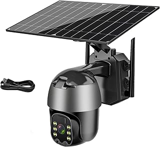 5MP WIFI Security Camera 6W Solar CCTV Video Surveillance Camera 4G Sim Card Slot Audio PTZ Wireless IP Camera Outdoor (Color : 3MP 4G Add 32G) (3mp 4gadd 128g)