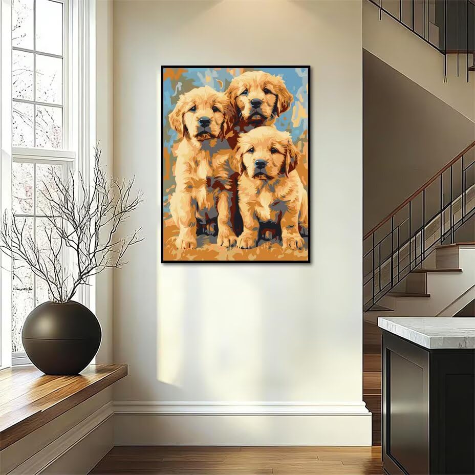 Paint by numbers adult perro pintar por numeros adultos cuadros decoracion salon modernos I-95 4