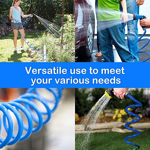 Lightweight-EVA-Coil-25-FT-Garden-Hose-with-34-GHT-Solid-Brass-Fittings-Retractable-Corrosion-Resistant-Water-Hose-with-Brass-Connectors-for-Lawn-Car-Washing-25FT-Blue