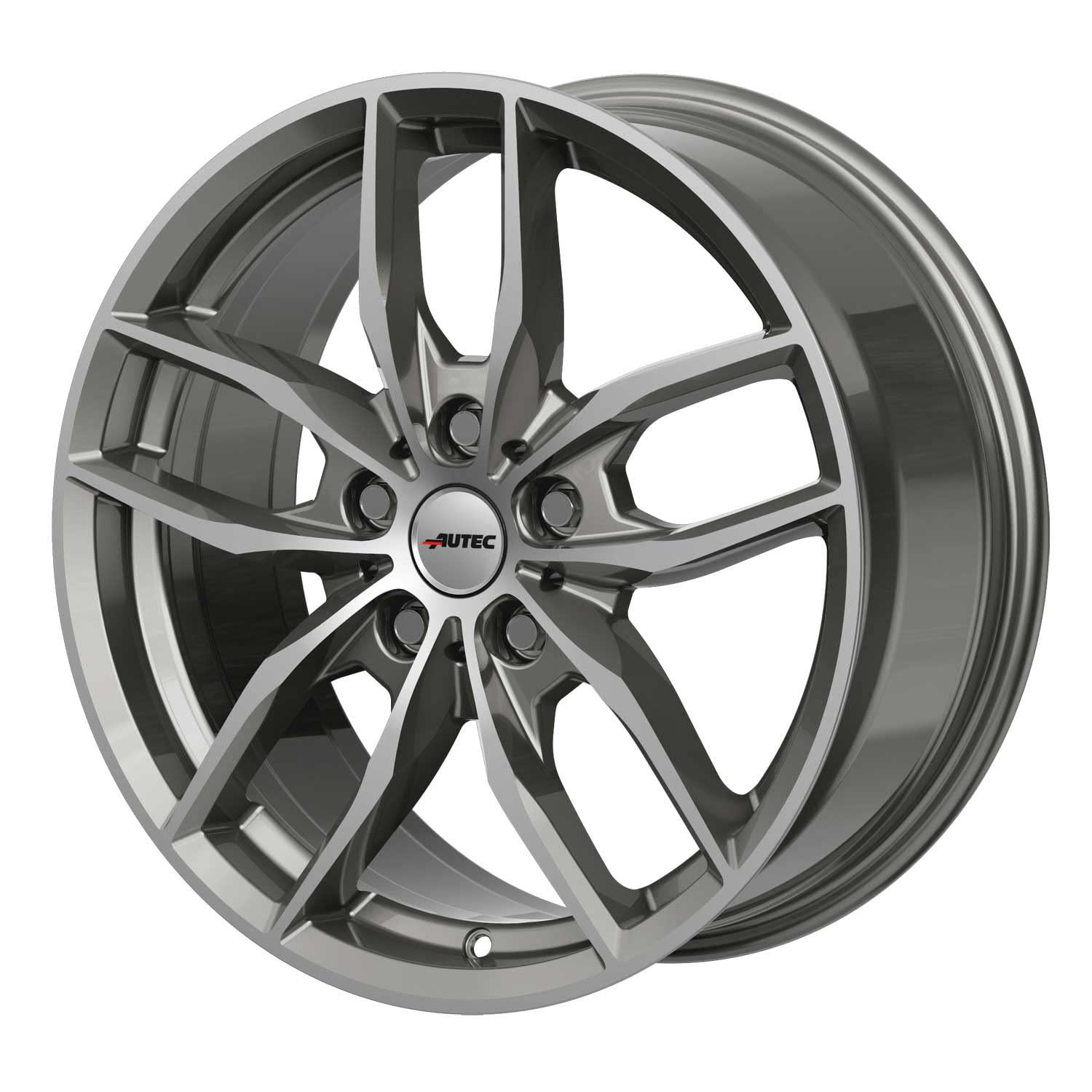 4x AUTEC Felgen Alufelgen BAVARIS 8.0x19 ET57 5x112 Titansilber poliert kompatibel mit BMW 2er 1