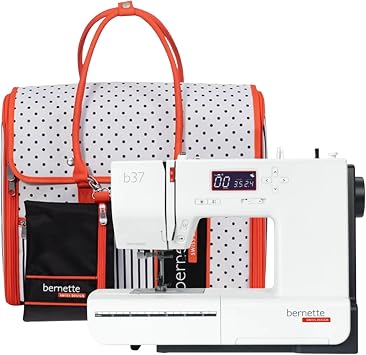 Bernette b37 Sewing Machine with Quilting Kit, Includes Free Tote Bag | LCD Display, LED Light, 50 Stitches, Built-in Needle Threader | For Beginners to Pros