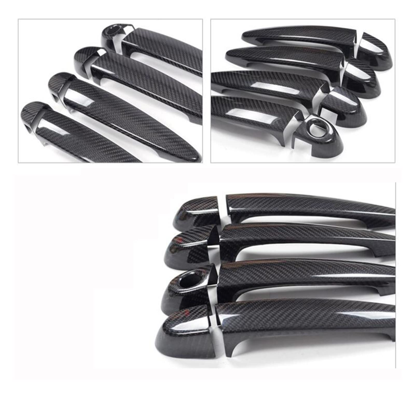 Cubierta De Manija De Puerta Fibra Carbono Para BMW Serie 3 F30 F35 2013-2018 - Autoadhesiva, Brillo