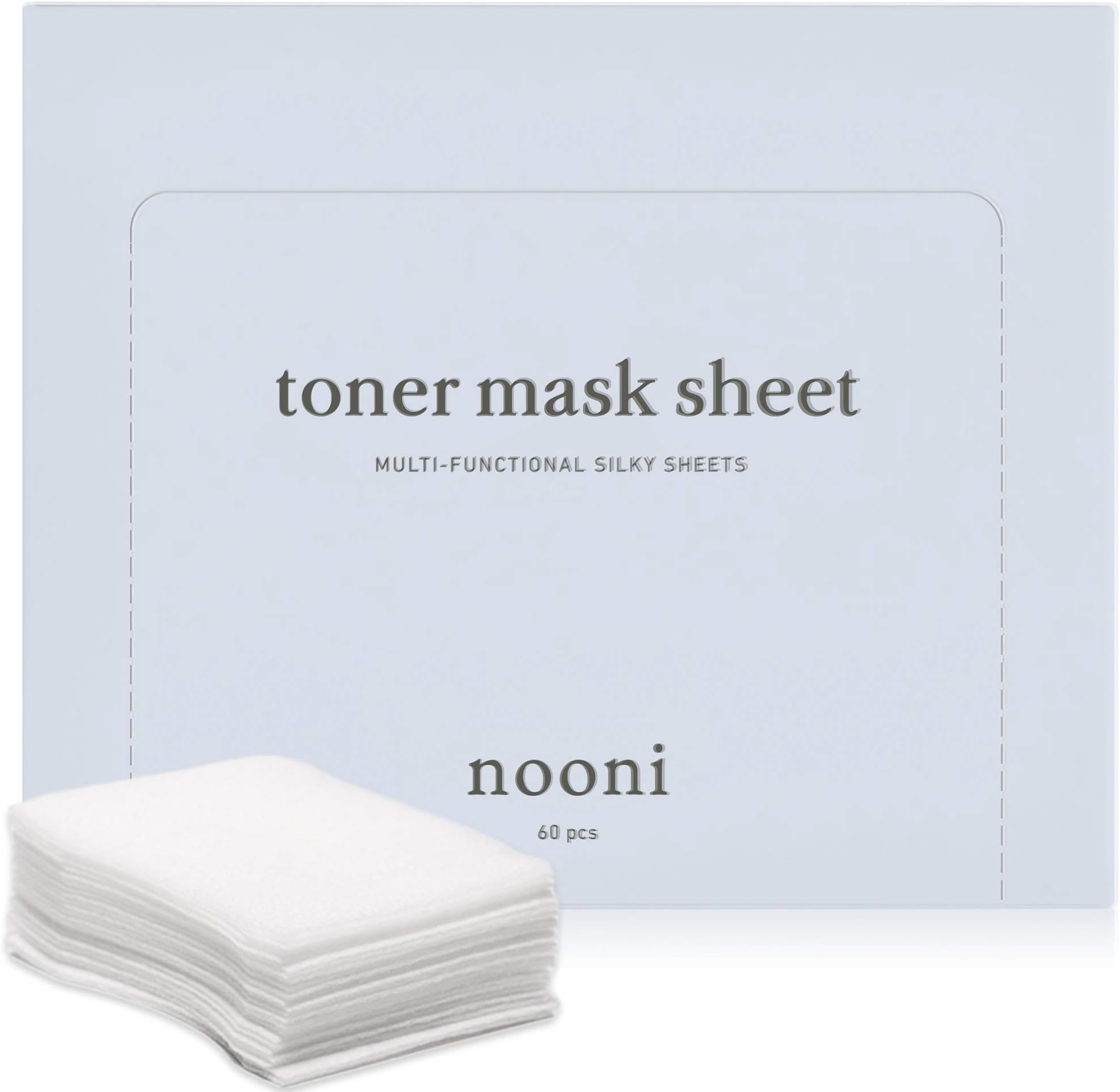 NOONI Moisturizing Toner Mask Sheets, Unisex Skin Treatment, 10 Sheets