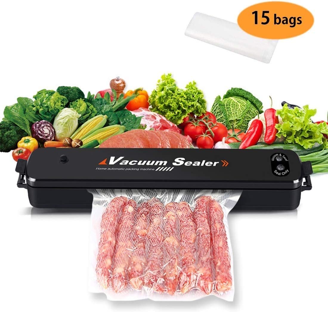Machine d'emballage sous vide alimentaire, un bouton d'évacuation automatique + fonction d'étanchéité machine de conservation, adaptée pour la viande, les œufs, les légumes, le stockage de fruits