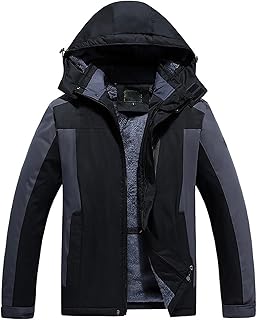 Generisch Rain Jacket Men's Waterproof Breathable Softshell Jacket Raincoat Outdoor Windproof Hiking Jacket with Hood