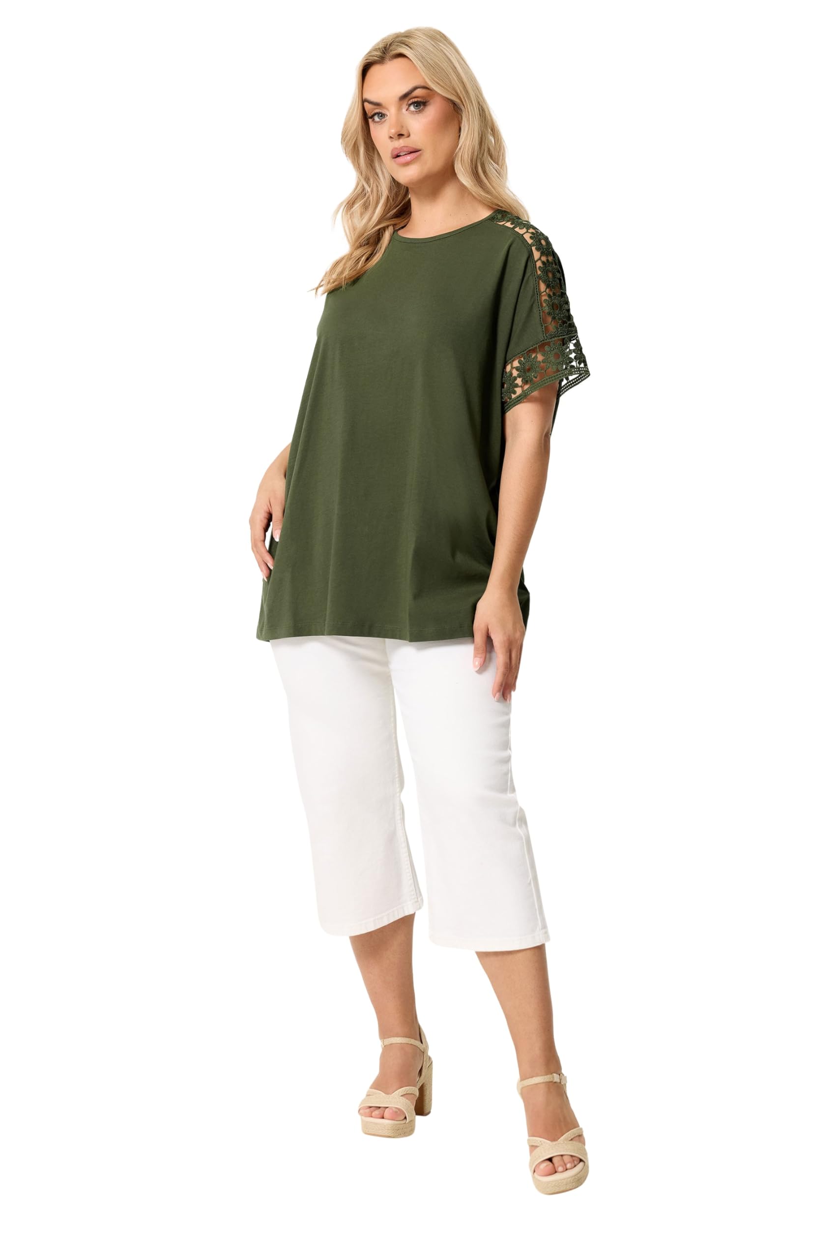 Yours - Women's T-Shirt - Olive - Size 26-28