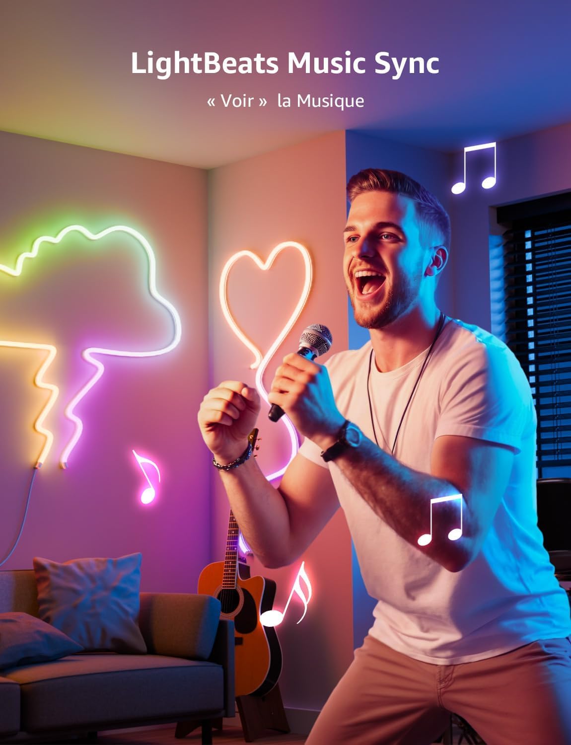 Lepro N1 IA Ruban LED Neon 6M, RGB+IC Bande LED Étanche Contrôle Segmenté