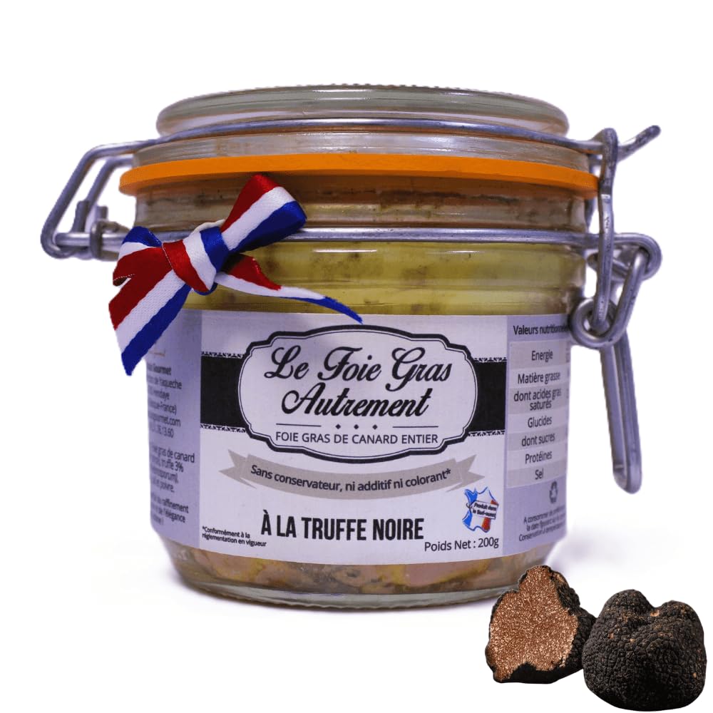 Foie Gras Entier Artisanal – Truffé, Nature & Oie – Coffret 3 pots 200g | Spécialités du Sud-Ouest | 100% Naturel, Sans Conservateurs, Additifs ni Colorants | Apéritif, Cadeau Gourmand, Fêtes