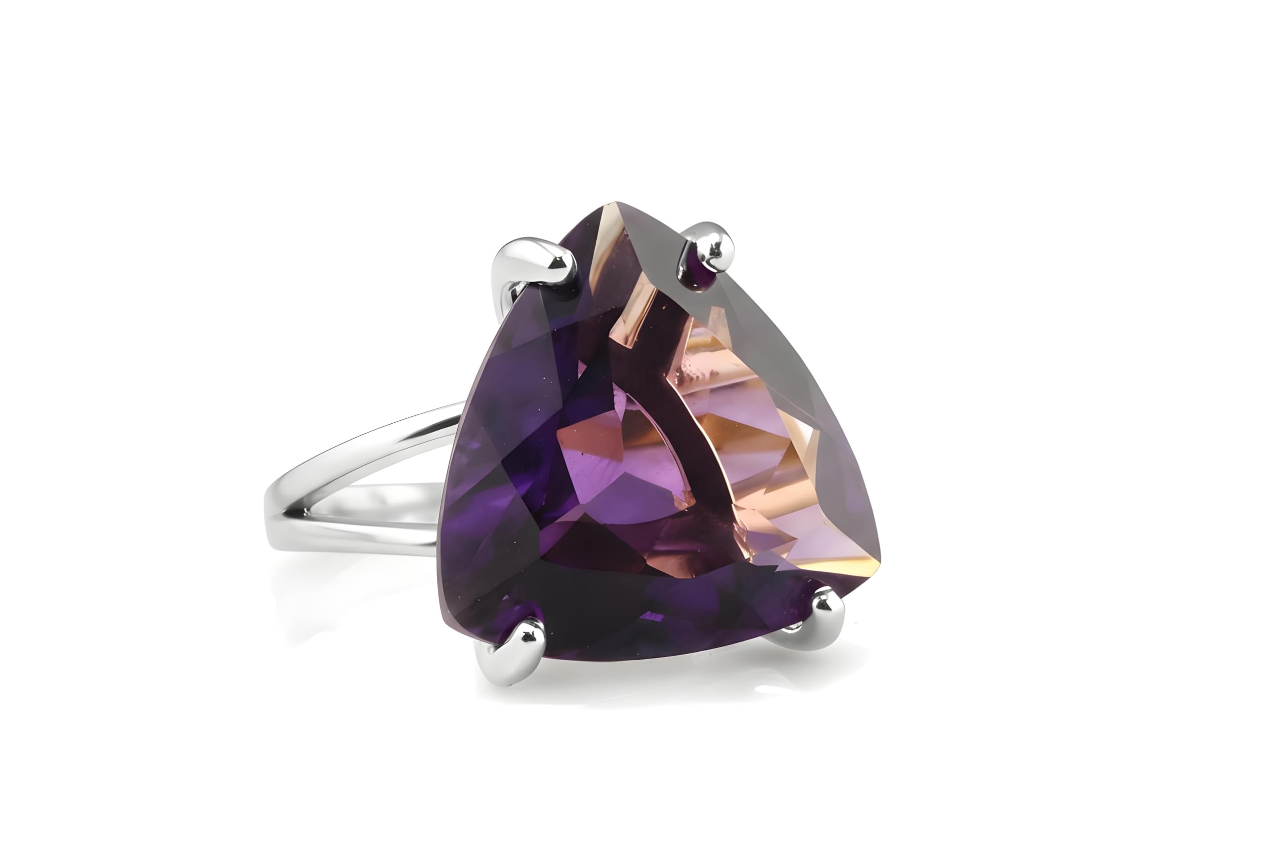 Anillo de Amatista en Plata de Ley 925 - Preciosa Piedra de Nacimiento de Febrero para Regalo de Cumpleaños, Regalos de Aniversario, Joyas de Declaración de Moda - con Caja de Regalo
