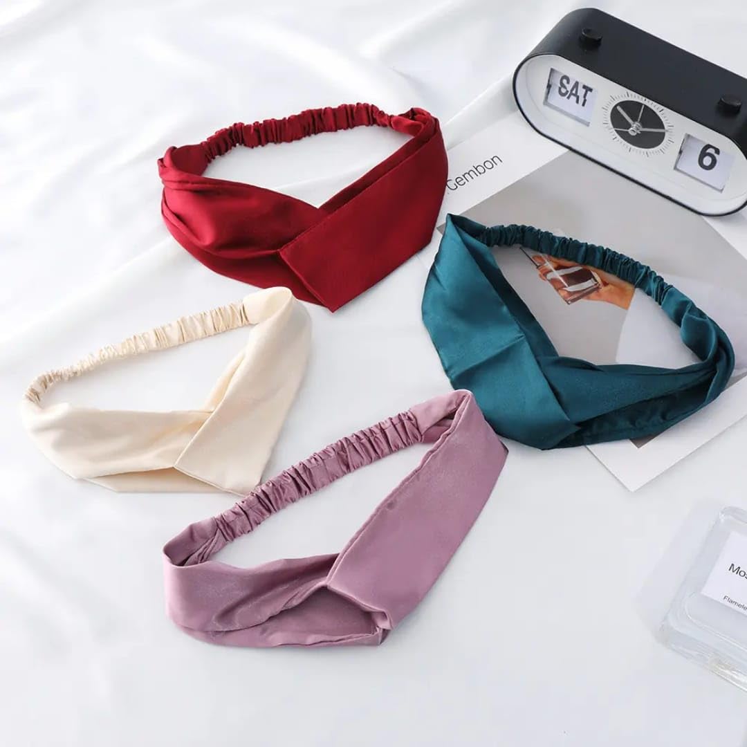 H-Style Store 5 Pcs Headbands for Women, Twisted Cross Elastic Head Bands Yoga Workout Headband Non-Slip Sweat Soft Headbands Solid Color Simple Versatile Hair Accessory Hairbands-picture-12