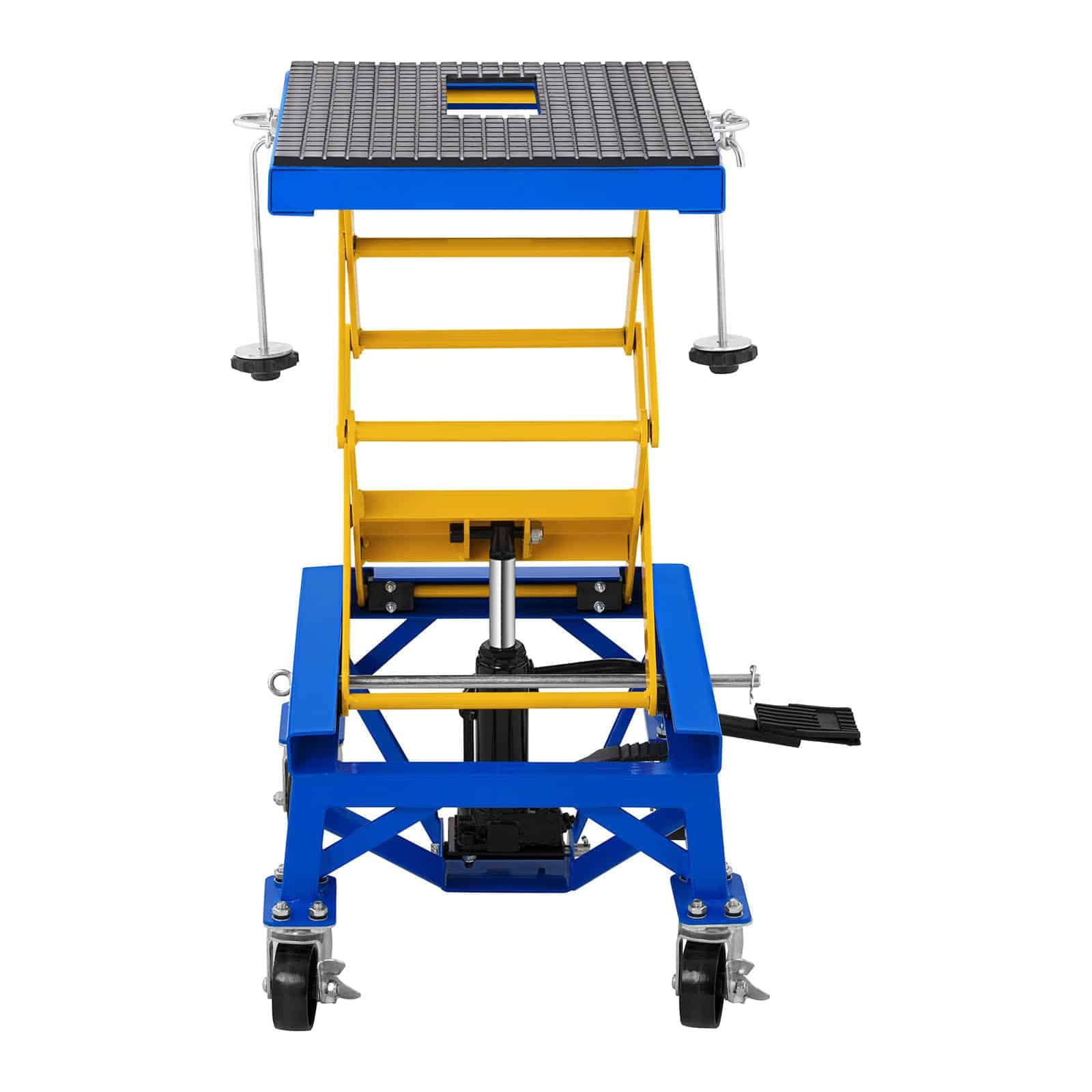MSW Table Élévatrice Mobile Lève-Moto Pont Élevateur Moto Hydraulique Plateforme De Levage Roulant MSW-MHB-150-PRO (≤ 150 kg, H. 35-87 cm, 41 x 35 cm, Anneaux D’Arrimage, 4 roulettes À Frein)