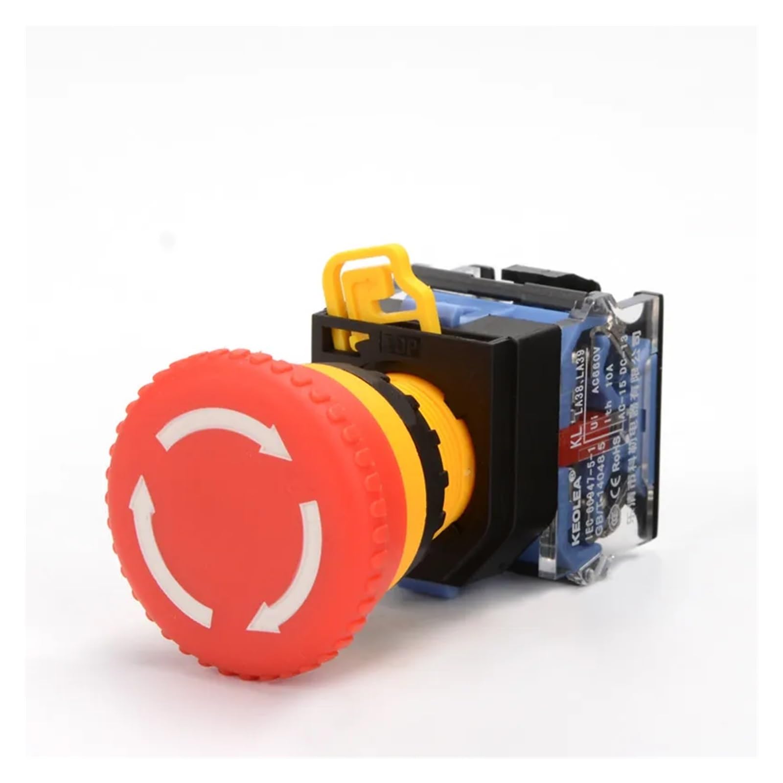 Bouton d'arrêt d'urgence 22mm autobloquant pour coupure sûre