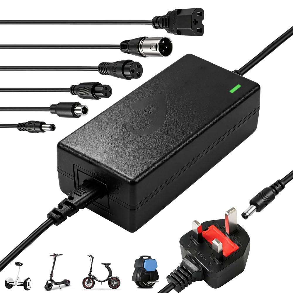 42V 2A Electric Scooter Charger, SGZIOO Hoverboard Charger, Universal Li-ion Battery Charge with 6 Connections for Xiaomi Ninebot Scooter Mobility Scooter Hoverboard Electric Bike