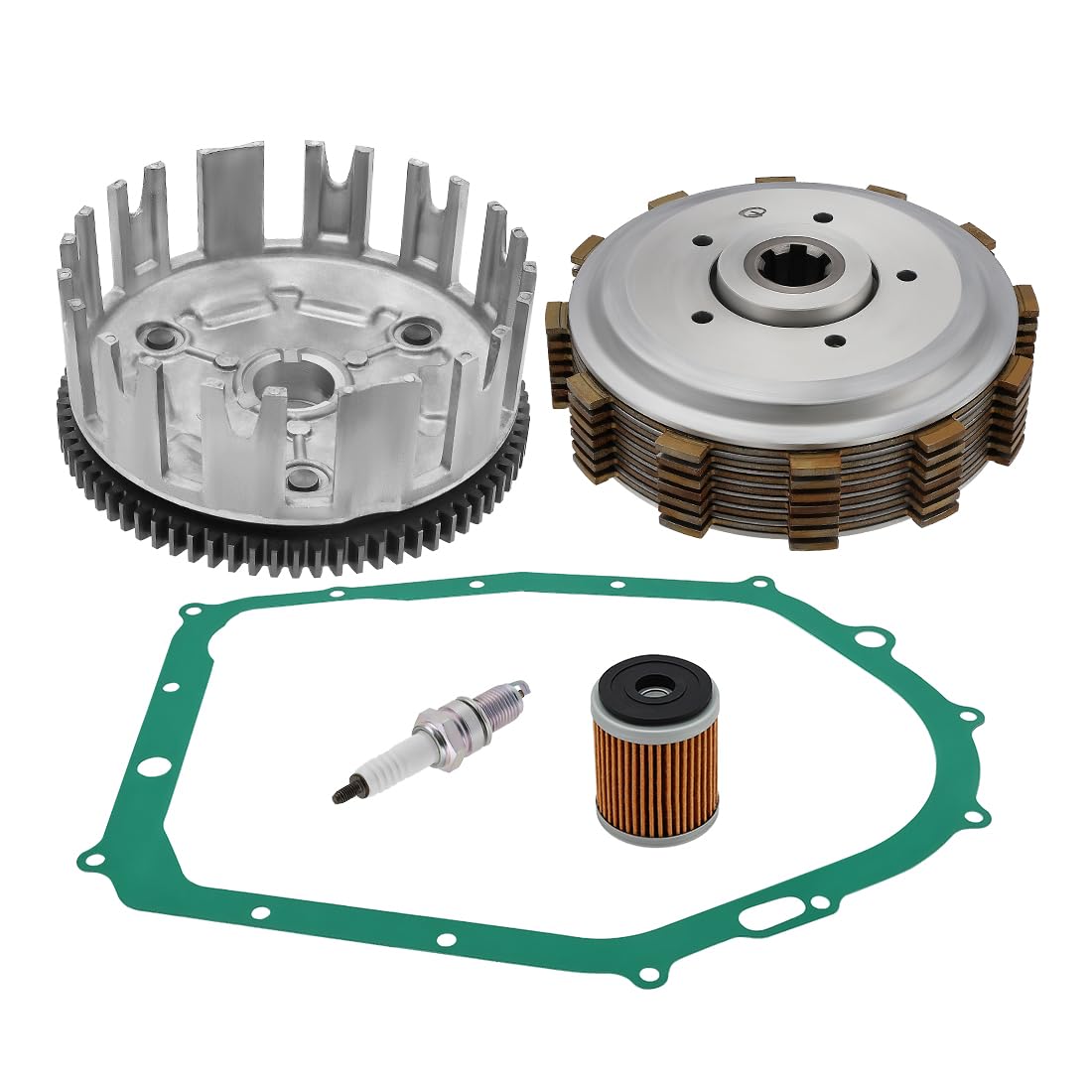 Kit de embrague reforzado con canasta para Yama-ha Raptor 350 2004-2013 Warrior 350 1987-2004 Kodiak 400 1993-1998 Big Bear 350 4x4 1987-1997 Big Bear 350 2x4