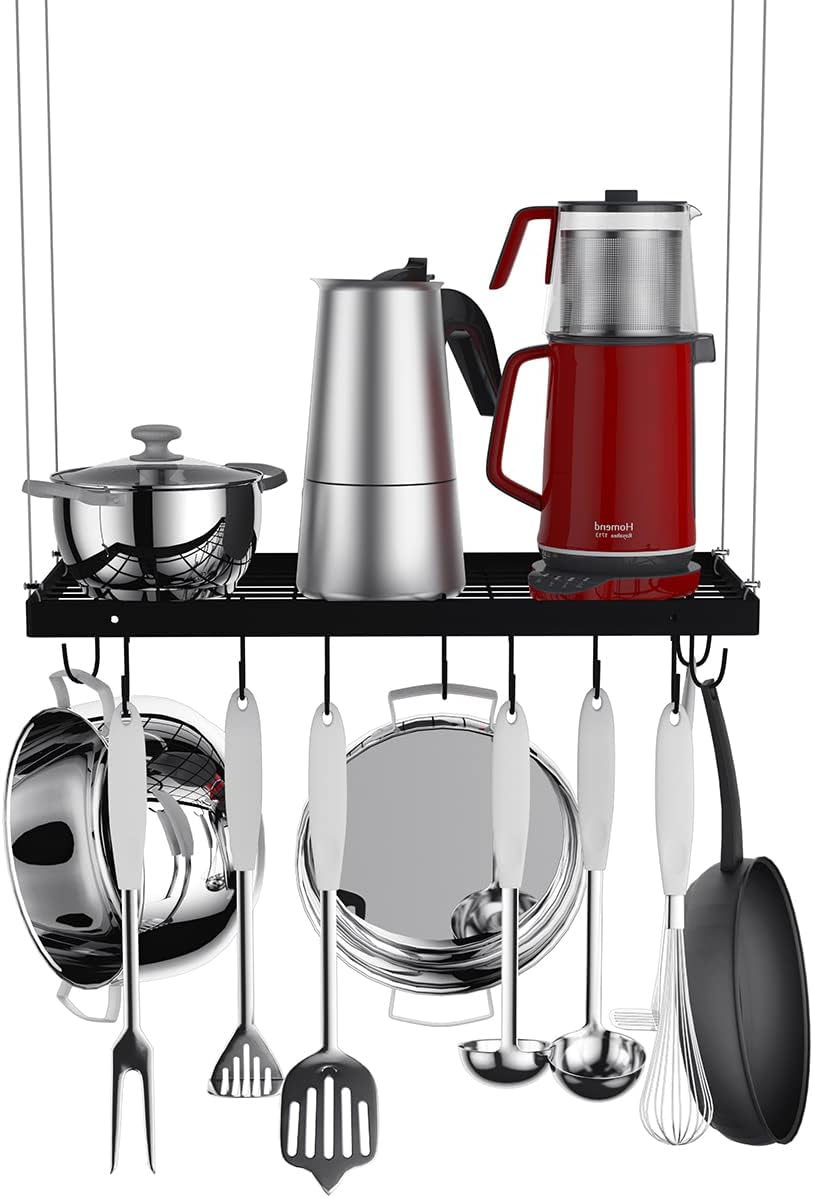 Amazon.com: J.K. Adams 24-Inch-by-13-Inch Mini Ceiling Pot Rack, 10 ...