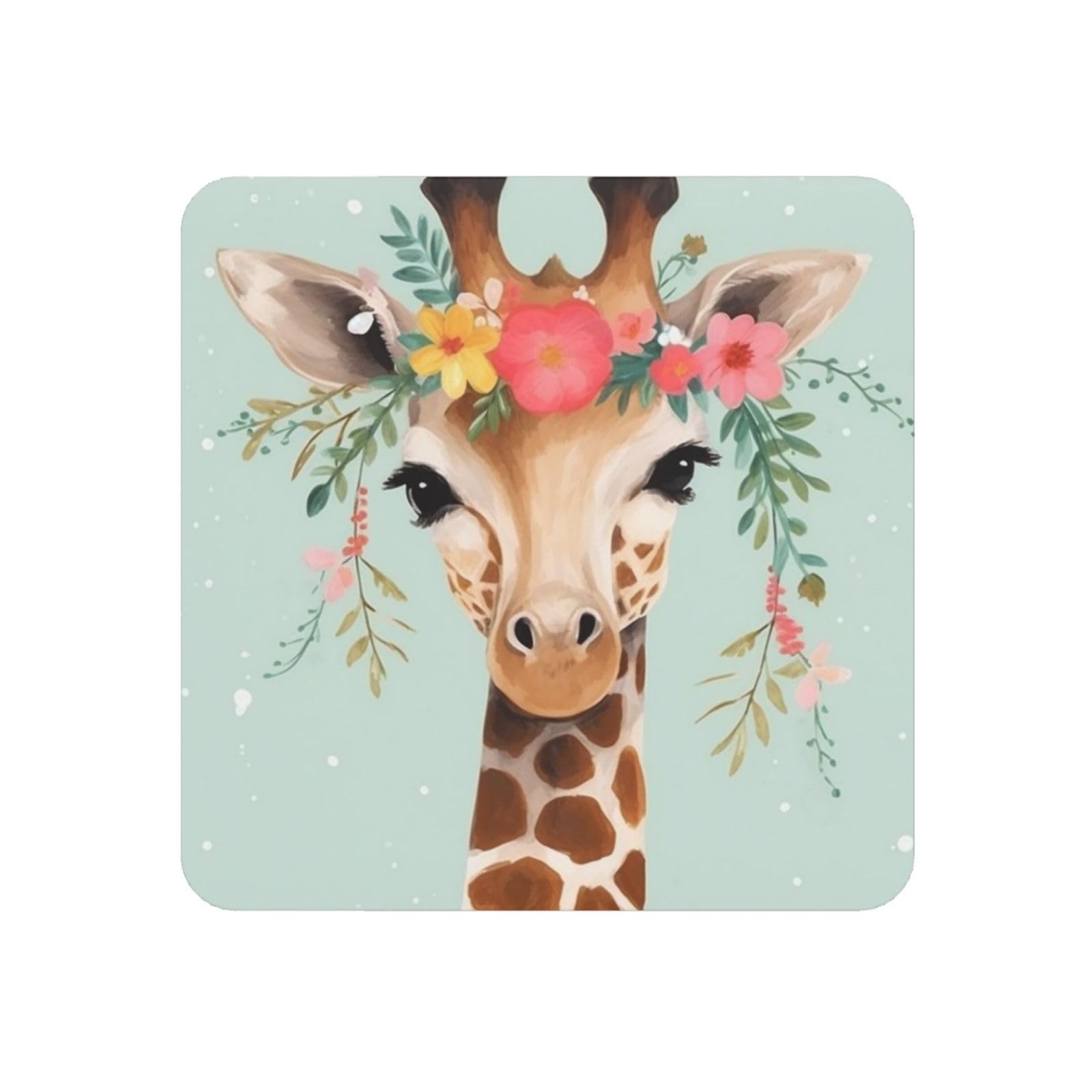 Fodpand Square Giraffe With Floral Fridge Magnets, Strong Small Refrigerator Magnets Decorative Magnets For Kitchen Fridge Office Locker - Funny Magnetic Stickers Birthday Gifts