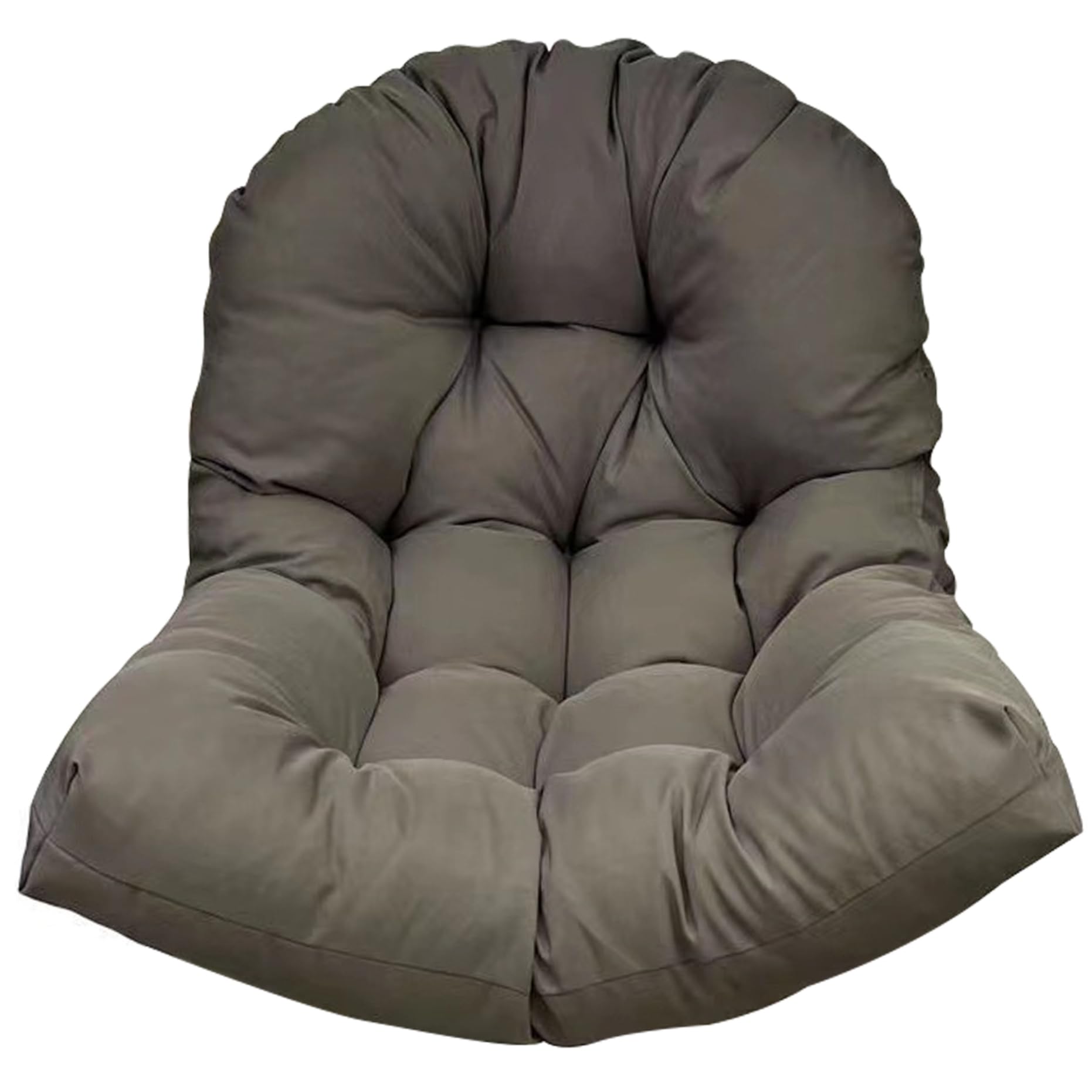 Coussins en rotin œuf et balançoire suspendue extérieur gris grand format 80x120cm
