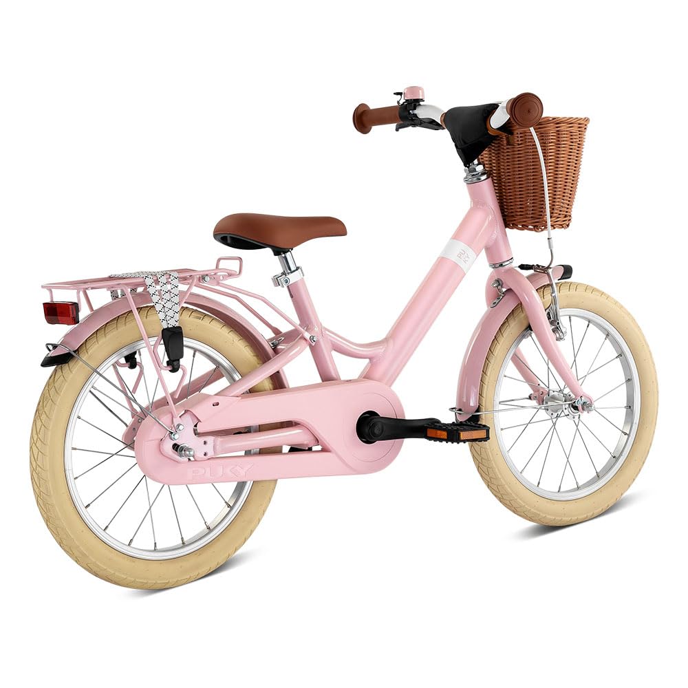 PUKY YOUKE Classic 16 Vélo pour enfant à partir de 4 ans avec panier et frein à rétropédalage, réglable en hauteur et léger, fabriqué en Allemagne