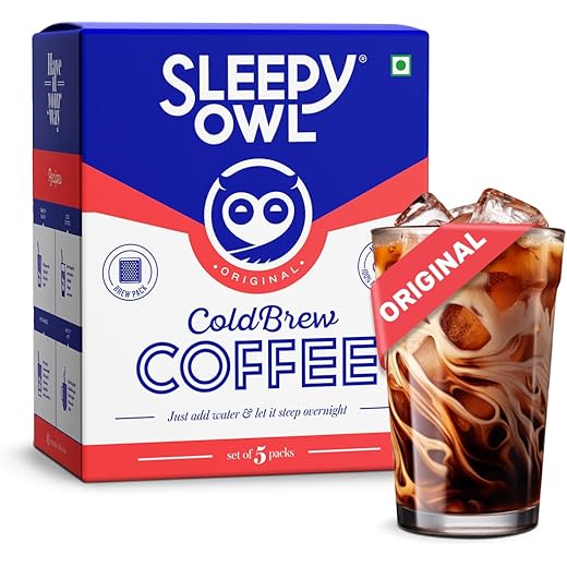 Sleepy Owl Original Cold Brew Coffee Bags Set of 5 Packs Mak