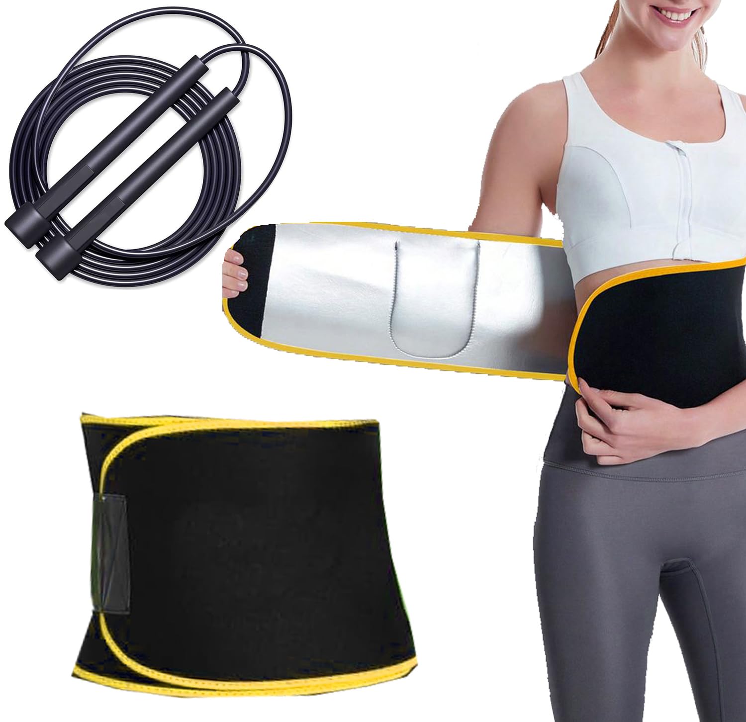 Stretching & Flexibility Jump Rope & Sweat Slim Belt for Jumping Rope Speep for Kids, Women & Girls Rassi Jumping Men for Exercise, Gym, Sports-image-47