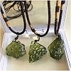 Natural Unique Crystal Green Gem Moldavite Meteorite Outer Space Aerolite Impact Glass Necklace Pendant Healing Stone Energy, SBOTTON-8571
