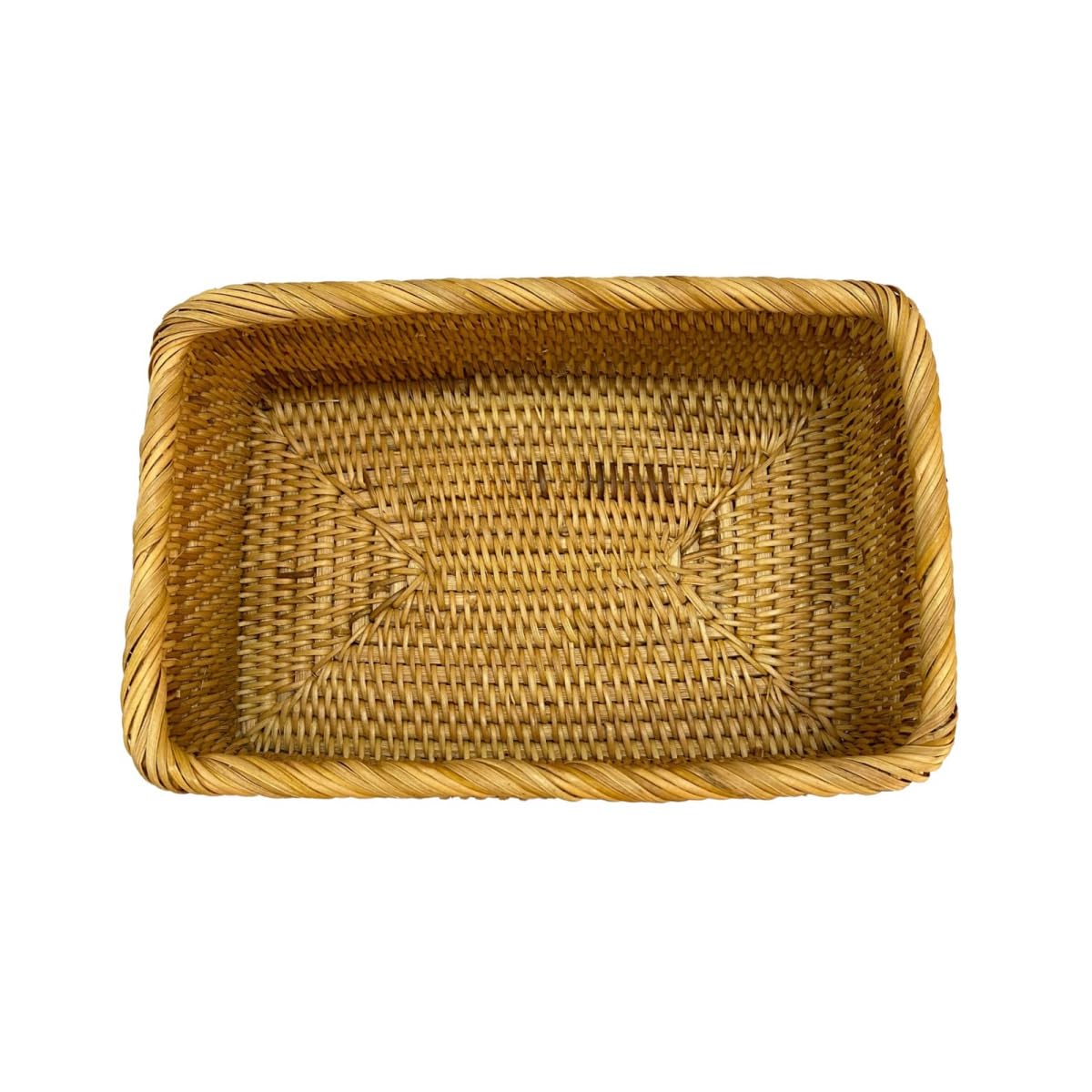 Natural Rattan Storage Baskets, Natural Rattan Fruit Storage Basket Rectangular Woven Wicker Box, Rectangular Woven Fruit Baskets, Wicker Organizer