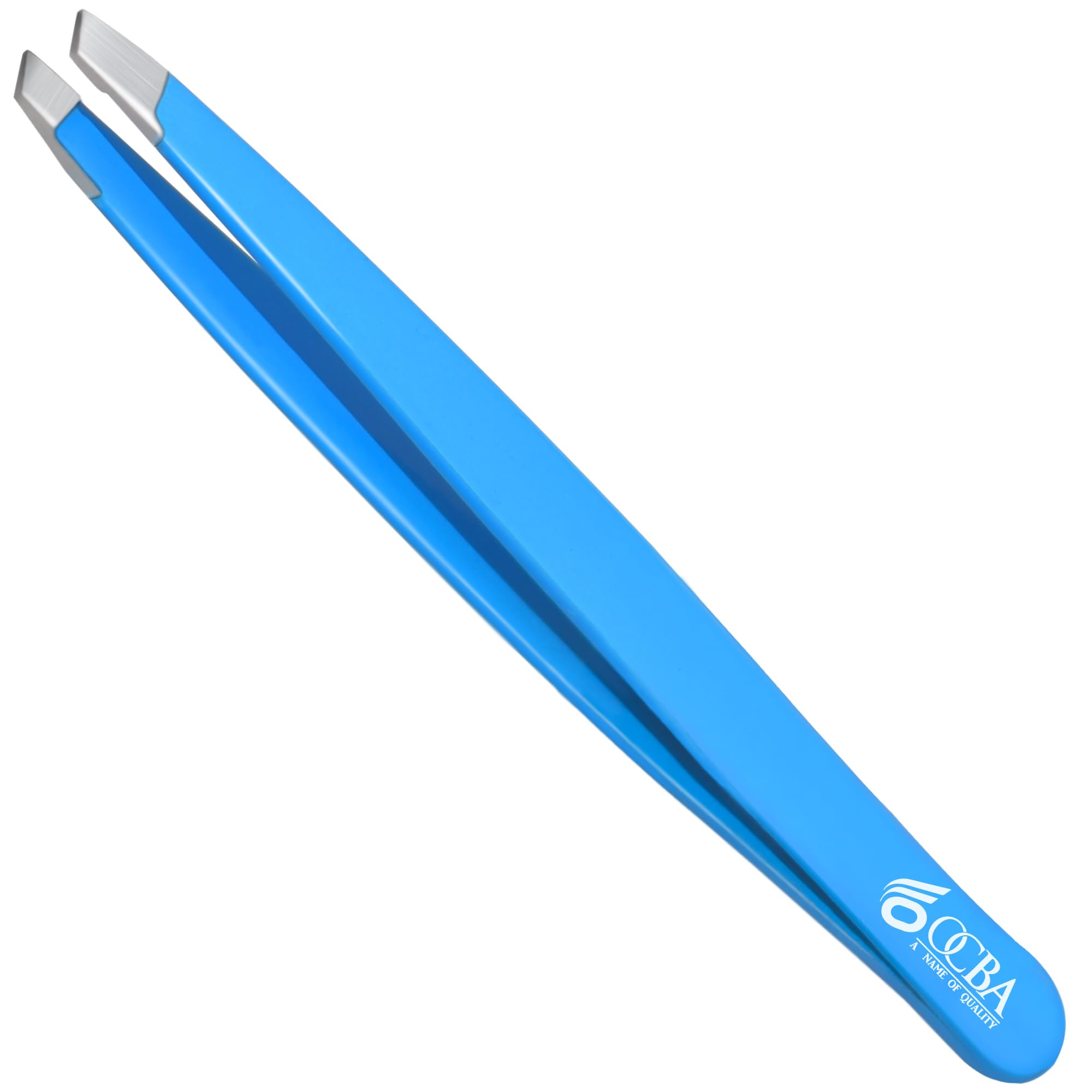 Ocba Women's Sky Blue 4 Pcs Tweezers For Facial Hair & Men For Precise Grooming Of Eyebrows - Professional Stainless Steel Eyebrow Tweezers For Ingrown Hair On Nose Ear (Sky Blue)