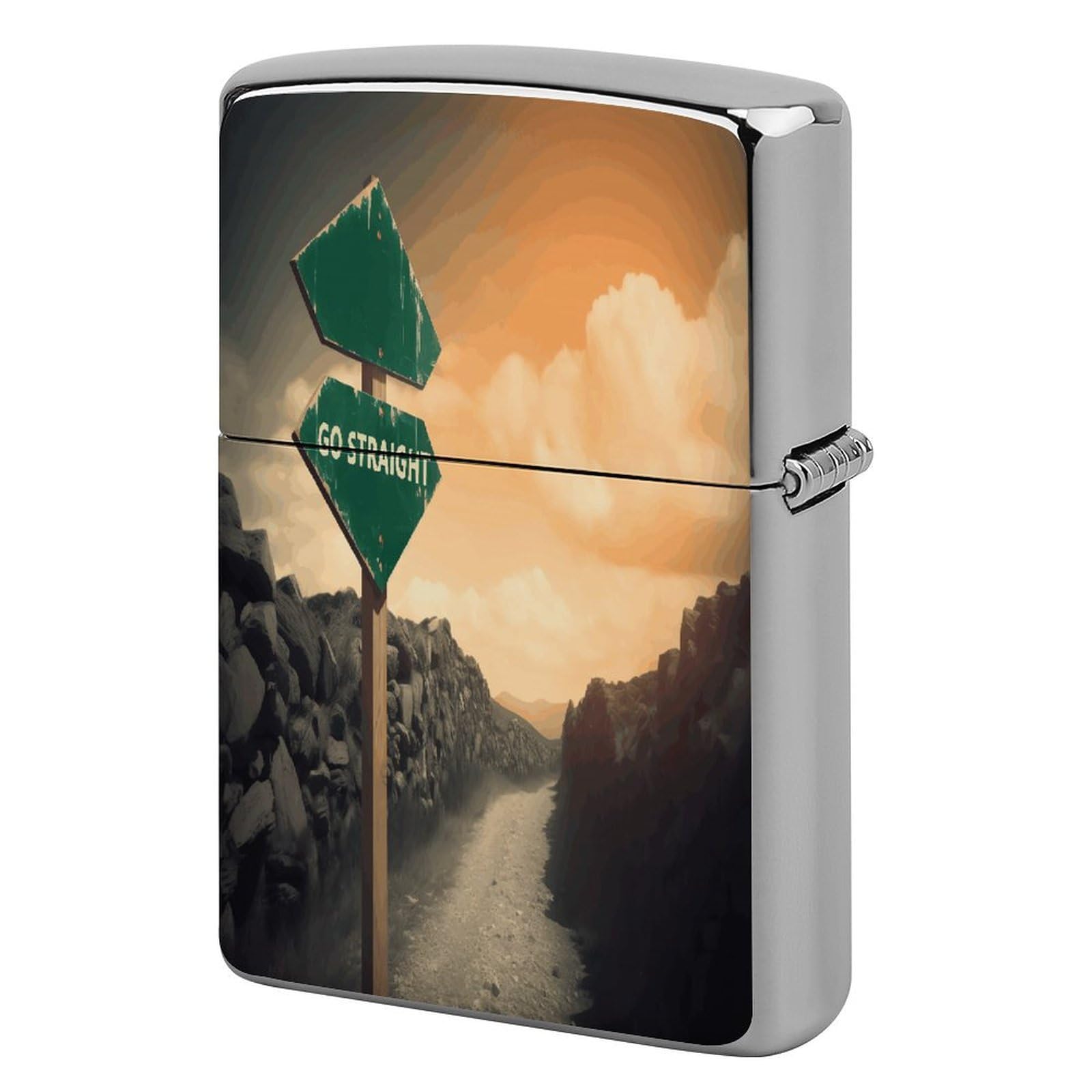 Btcowzrv Style Guidance On The Road Metal Lighter Case Sleeve Cover Holder