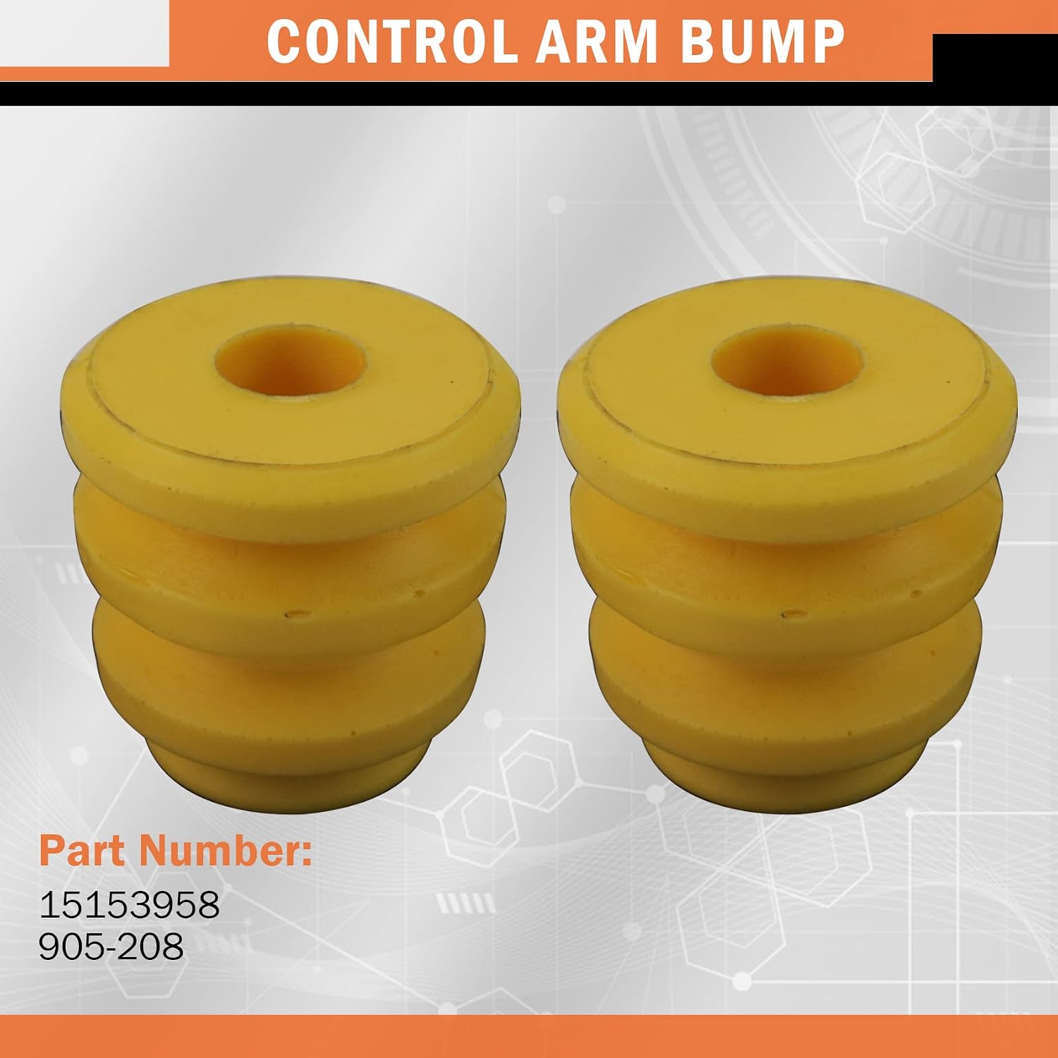 Control Arm Bumpers 15153958 905-208 Front Lower Suspension Control Arm Bump Stop Fits For GMC Sierra Yukon Savana Chevy Silverado Suburban Avalanche Express Tahoe Escalade