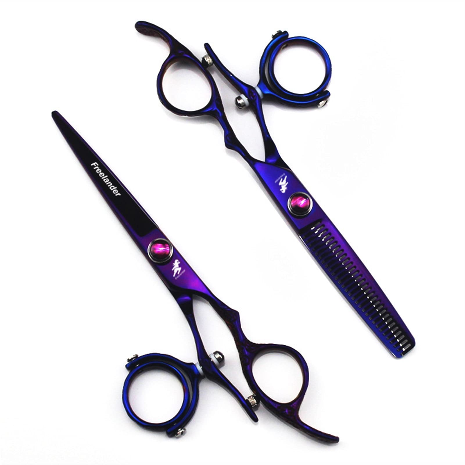 Haarschneideschere 2 stücke Haarschneideschere Dünnerschere mit Tasche Friseur Haarschnitt Schere for Männer Frauen 6 Zoll Friseurschere/Haarschere