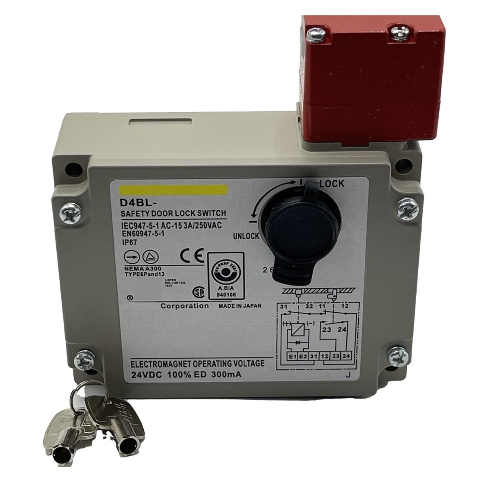 Amazon.co.jp: オリジナル安全ドアロックスイッチ D4BL-2CRA 保護 