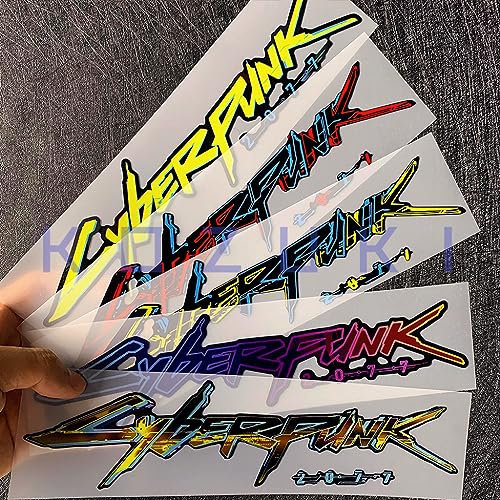 Image of Vinyl Sticker Cyberpunk Decal Water Proof Reflective for Car, Laptop (Red+Blue)