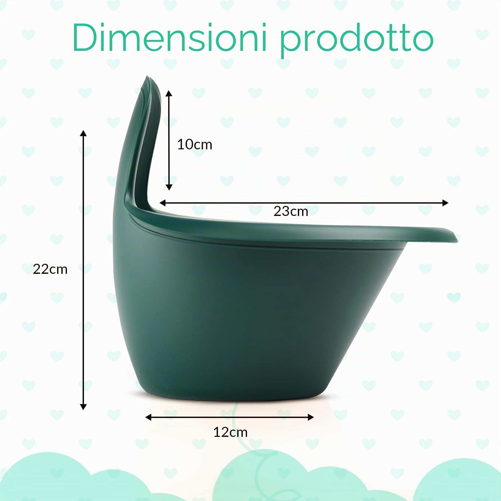 Vasino Easypisi (colore turchese), senza pannolini, Elimination Communication, vasino mobile per ragazzi e ragazze fino a 1 anno, accessori per neonati, Made in Germany (Verde bosco)