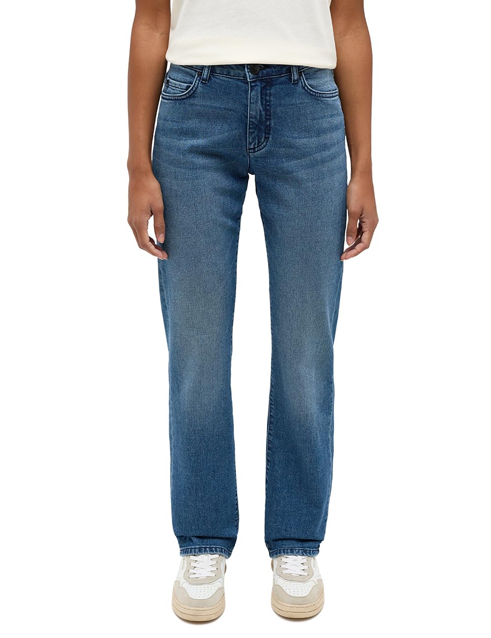Mustang Women's Blue 682 Style Crosby Relaxed Straight Jeans, 29W X 38L Large