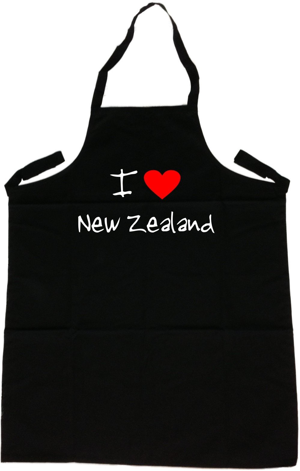 I Love Heart New Zealand Black Apron