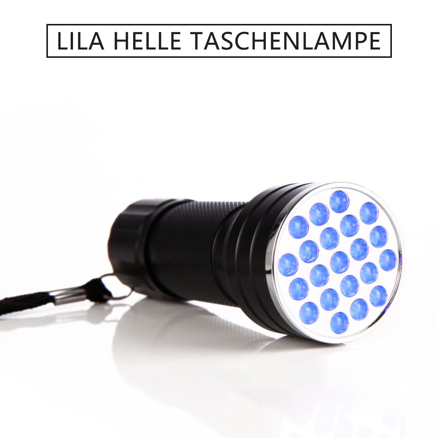 CAM2 Latarka, 2 sztuki mini latarki UV z 21 diodami LED, światło ultrafioletowe 395 nm do geocachingu, detektorów turbiny dla zwierząt domowych (bez baterii)