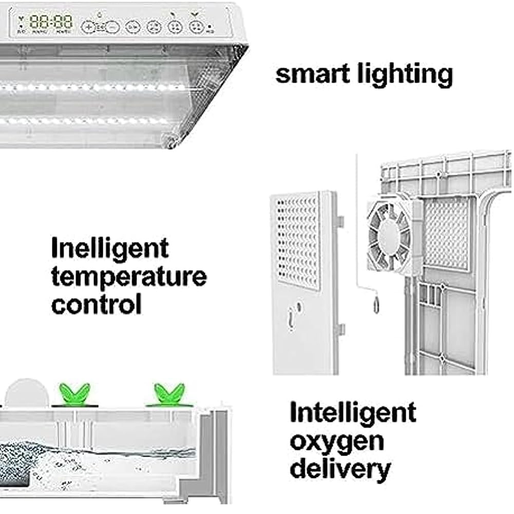 Kits de cultivo hidropónico, kit de jardín de hierbas para interiores de 30 cápsulas, sistema de cultivo acuapónico con luz LED de 20 W, kits de germinación con temporizador automático, tanque de agua