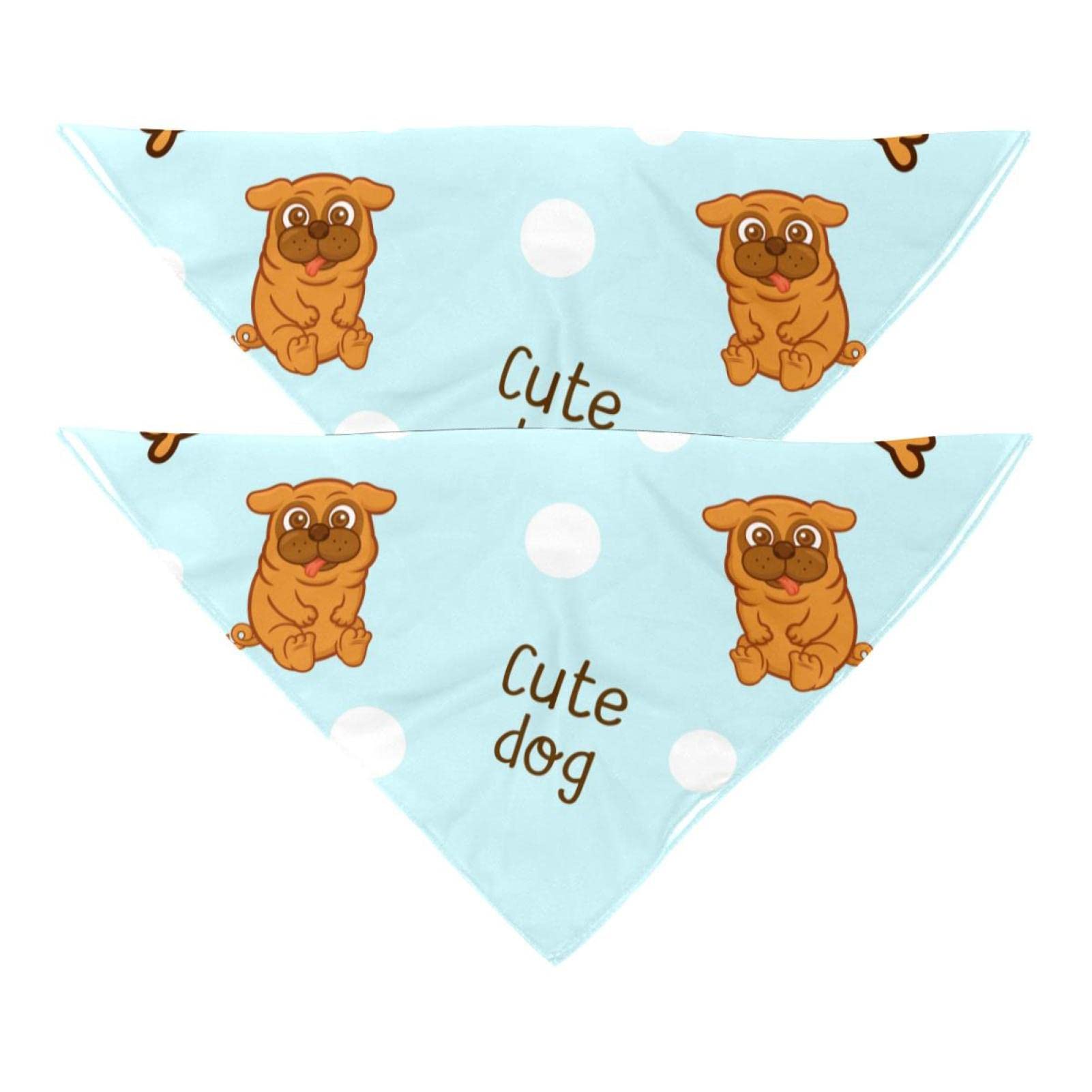 Hundehalstücher 2er Set - Türkis Mit Blumenmuster Für Hunde & Katzen, Waschbar & Atmungsaktiv