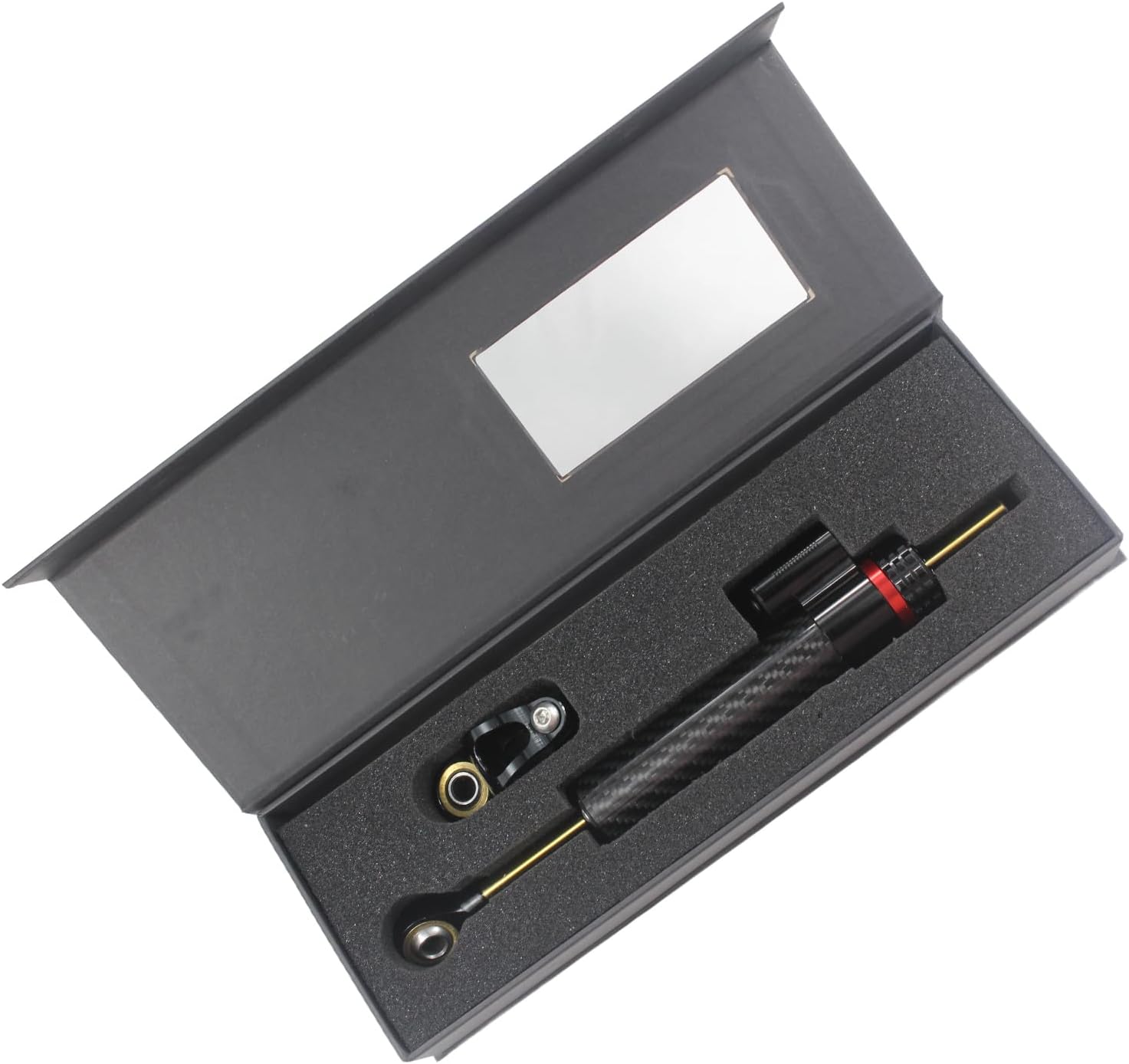 Motorcycle Steering Damper Adjustable Damper Universal Steering Stabilizer For Street Bike Safety Control Aluminum Carbon Fiber (Carbon Fiber, 10")