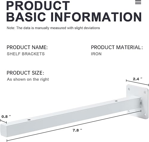 Miniatura 3 de Soportes flotantes de 10 pulgadas, soporte de estantería flotante negro resistente, soportes de metal industriales decorativos para montaje en la