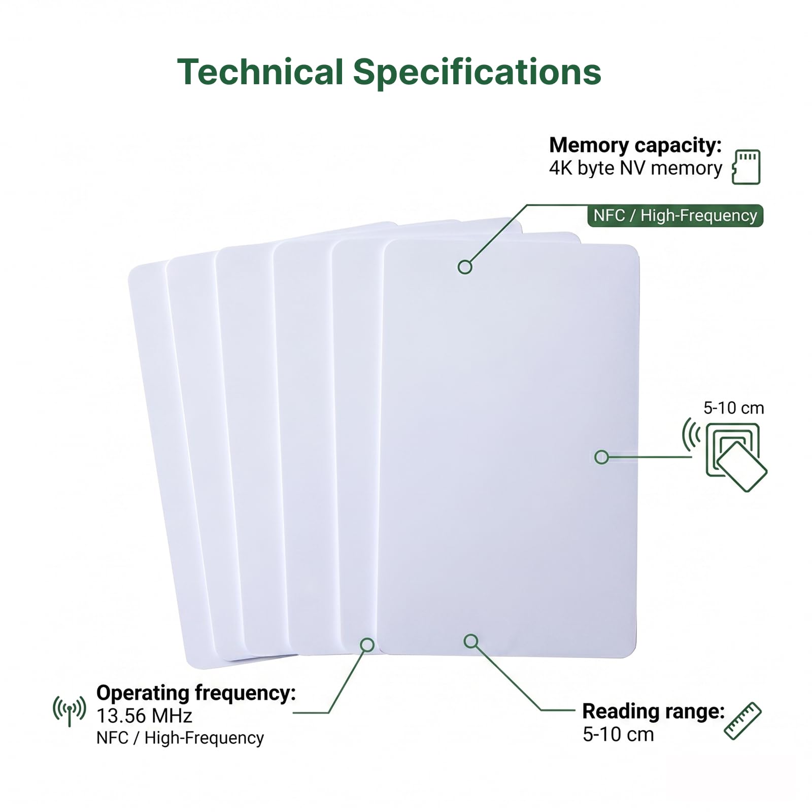 13,56 MHz Betriebsfrequenz RFID Karte EV1 4K Byte Speicher 7-Byte-UID Chipkarten (10)