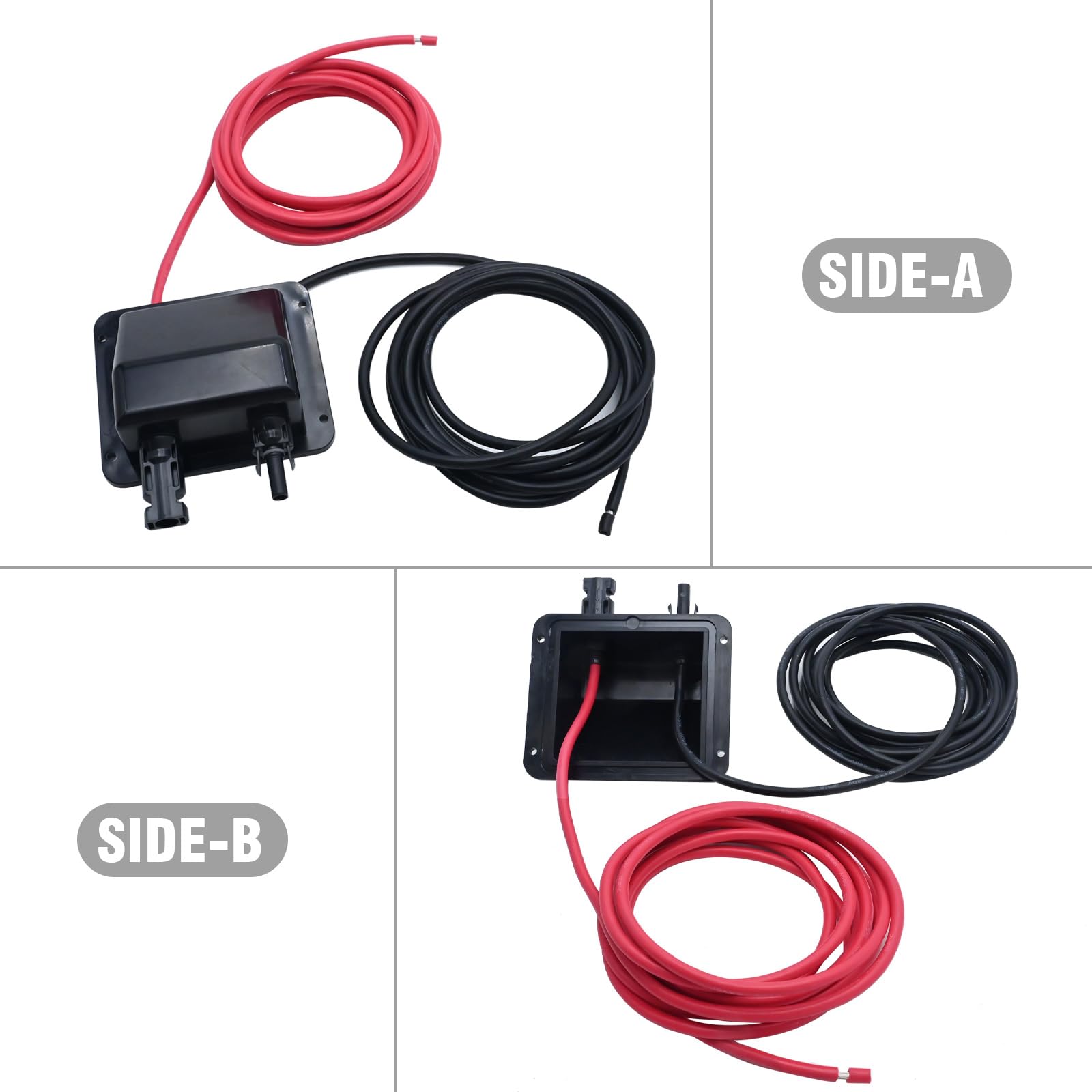 Snapklik.com : Black Solar Cable Entry Gland Box, 10FT 10AWG Soft Solar ...