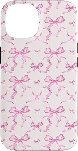 Miniatura 4 de Cintas y lazos estéticos rosas para iPhone 13 en estuche de acuarela