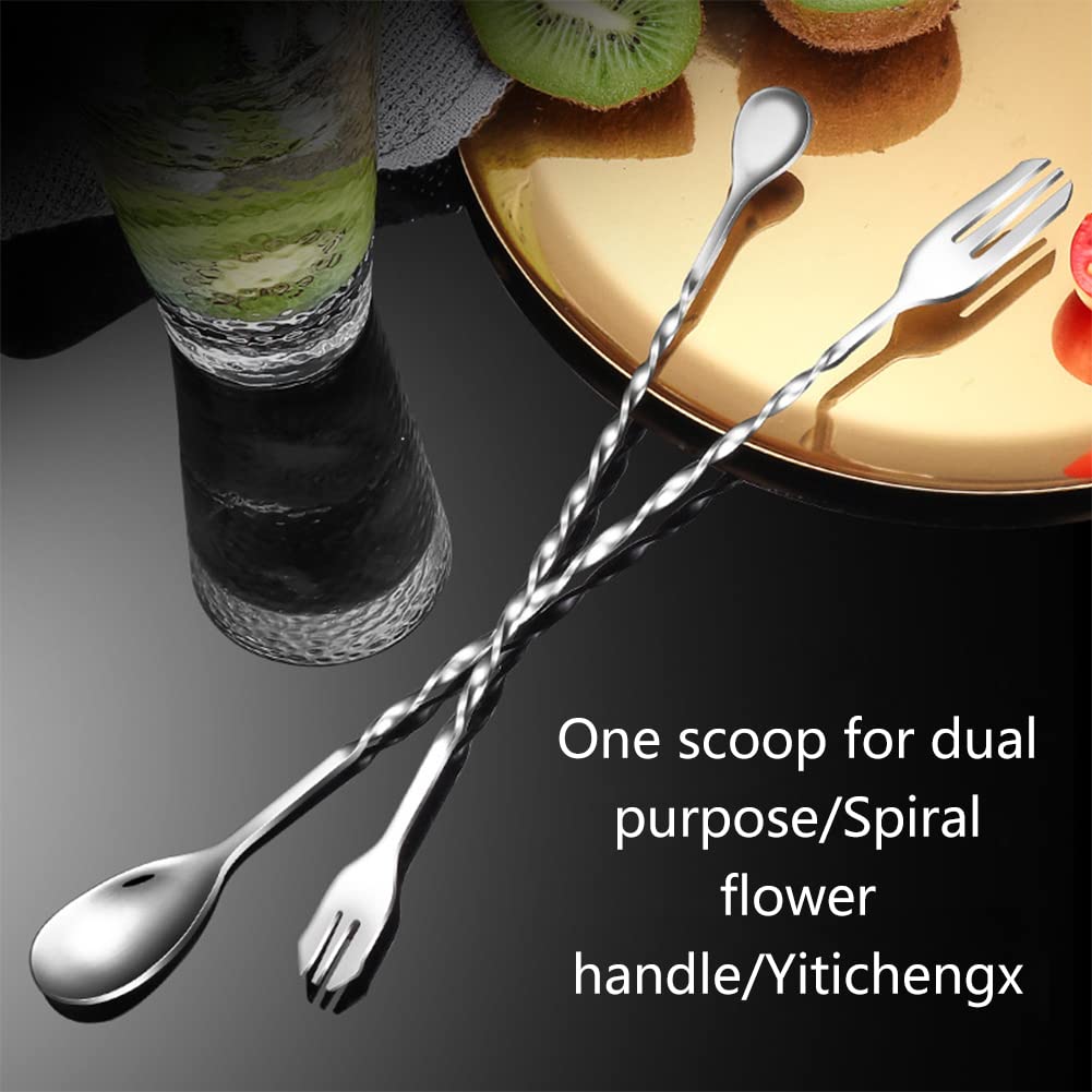 Cucchiai Da Cocktail In Acciaio Inox - 26 Cm E 32 Cm - Per Bar, Casa E Miscelazione Bevande